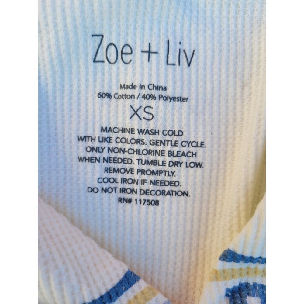 Zoe + Liv women's Long Sleeve Waffle UNIVERSITY ATHLETIC DEPARTMENT shirt - xs - Picture 4 of 7